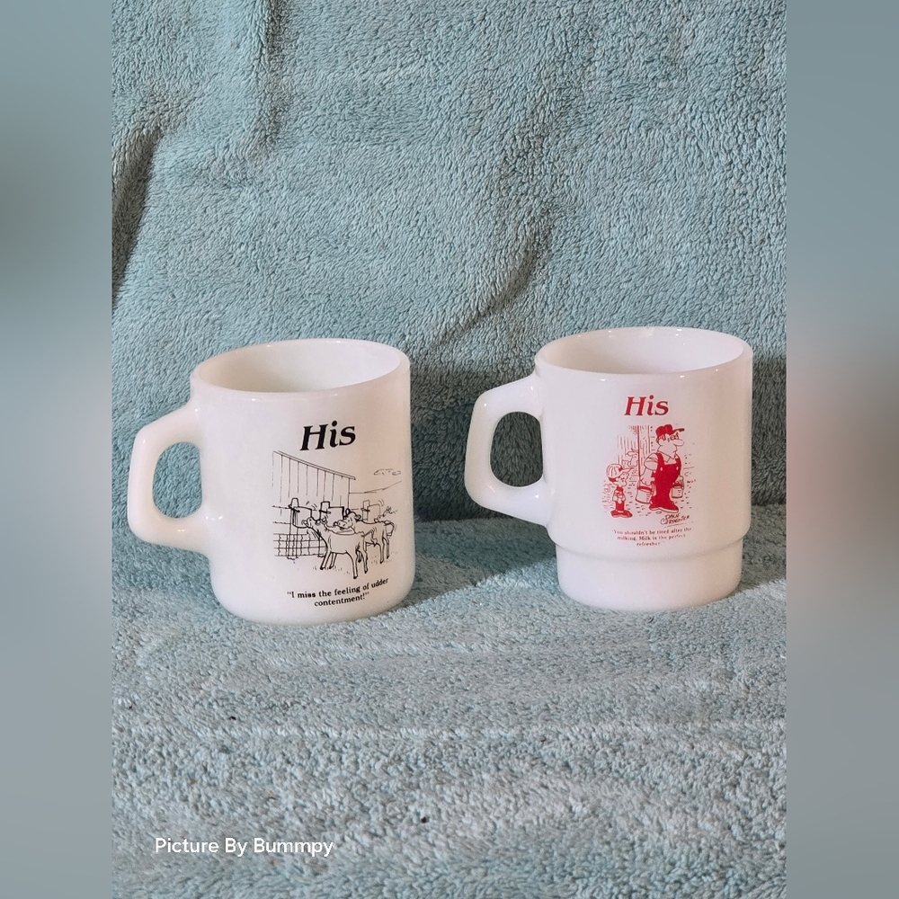 Vintage milk glass mug from the Millerville Co-op Creamery in Millerville, Mn